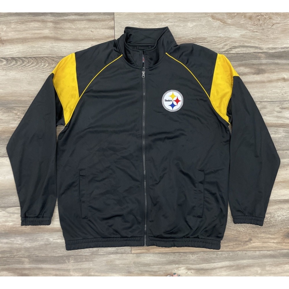 Pittsburgh Steelers Jacket Mens XXL Black NFL Football NFL Full Zip Track Top